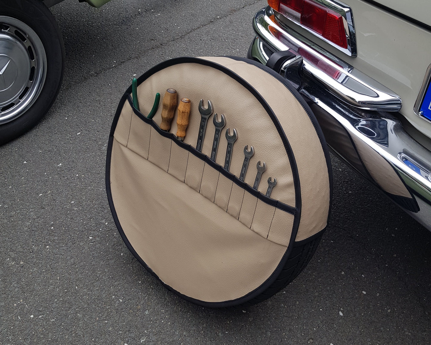 Reserveradabdeckung / Reserveradhülle Mercedes Benz 190SL W121 Braun