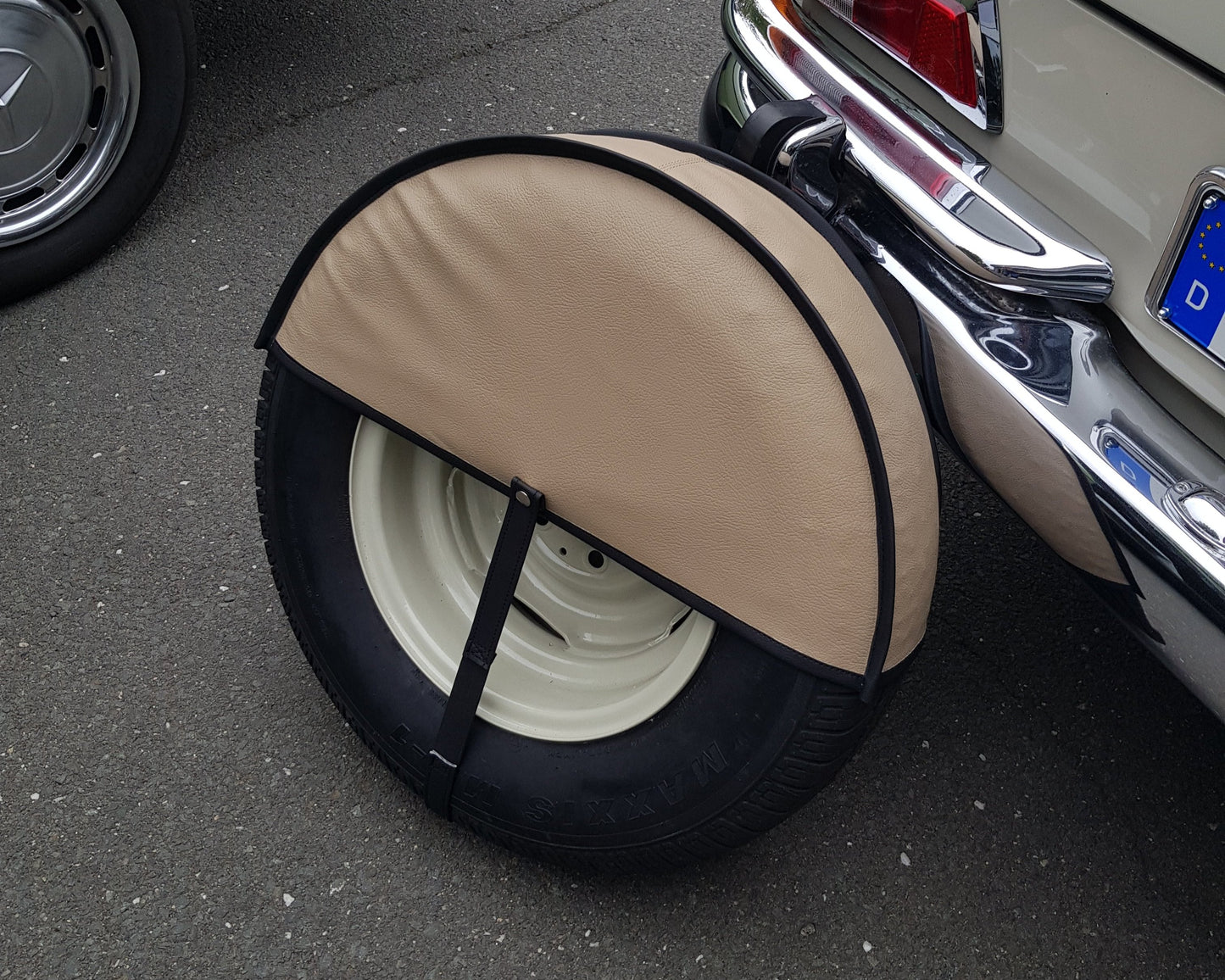 Reserveradabdeckung / Reserveradhülle Mercedes Benz 190SL W121 Braun