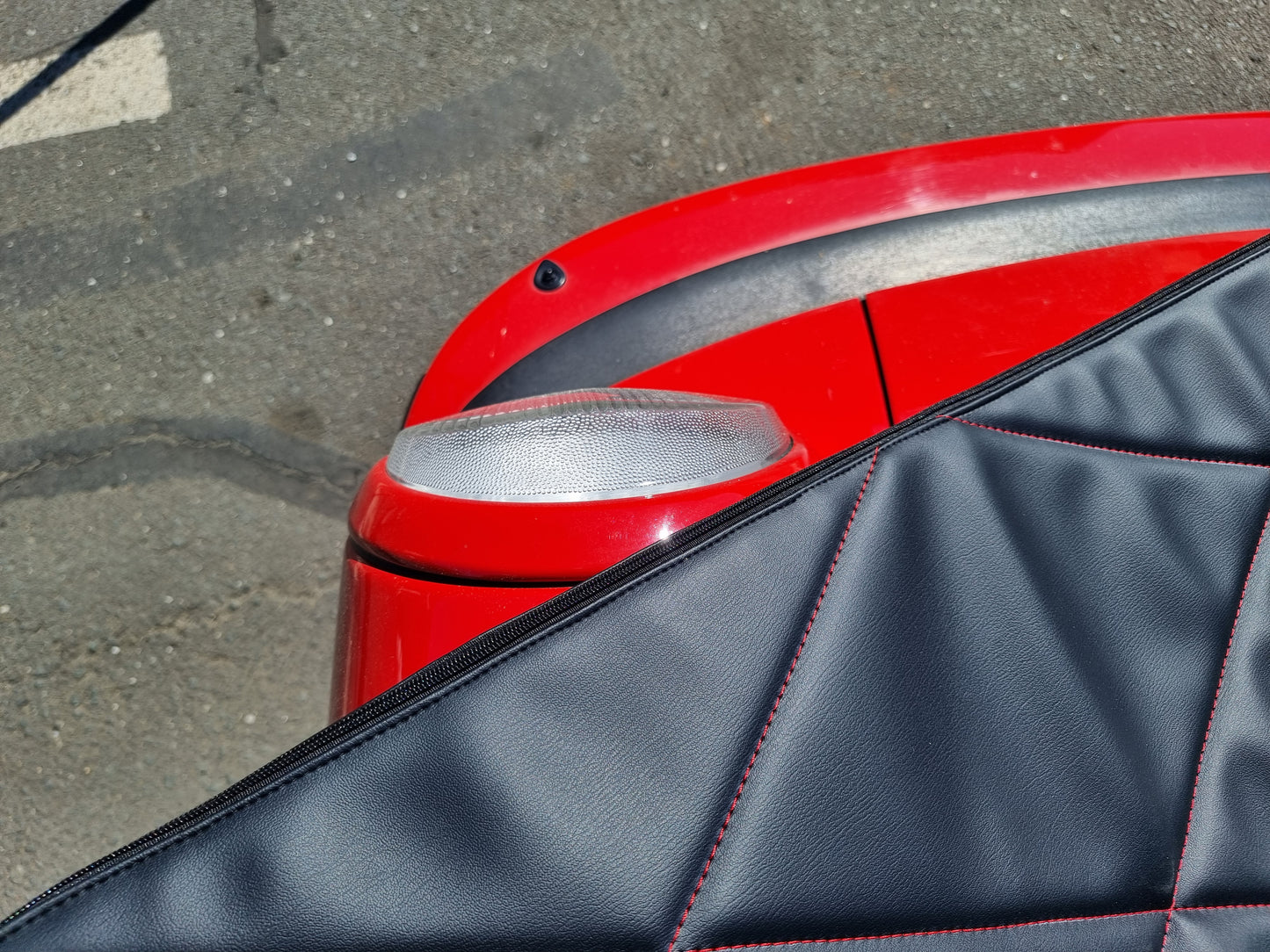 Tasche für das Targadach Porsche 911, 912 Ziernähte in Wagenfarbe für z.B. 964, G-Modell