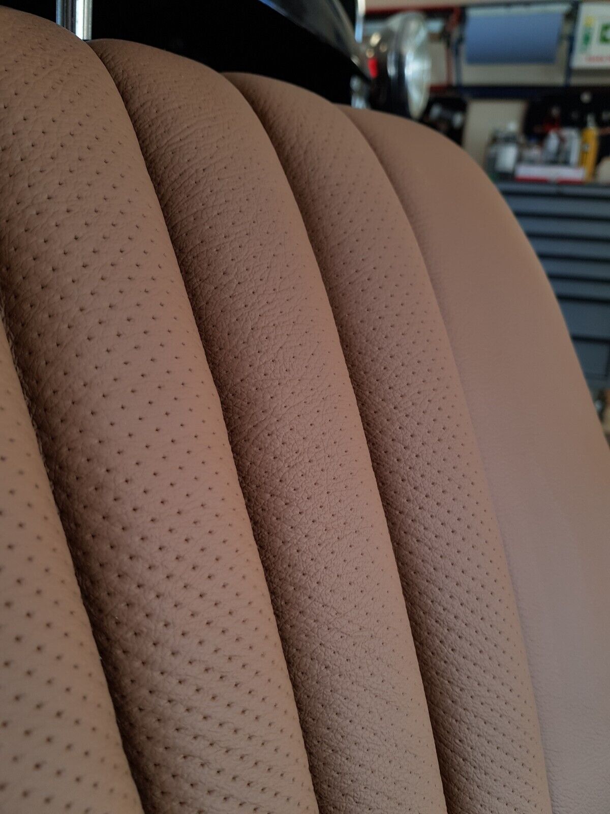 Seat Cover for Mercedes Benz W107 R107 C107 SL Genuine Leather Date / Beige