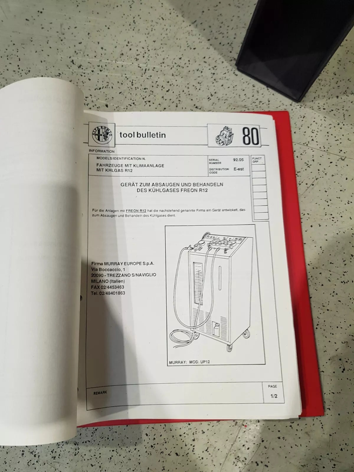 Alfa Romeo Informationen über Spezialwerkzeuge ca. 1990-1992