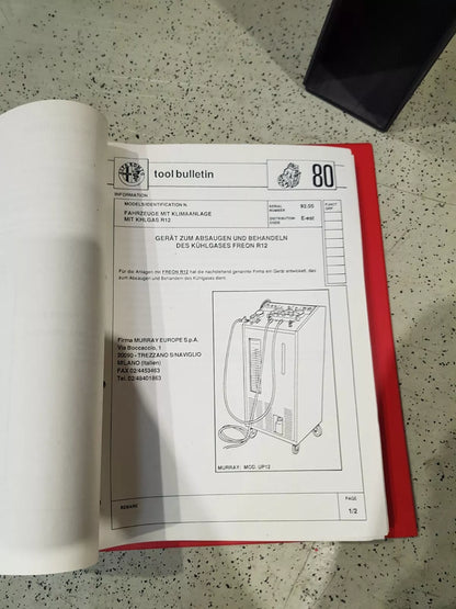 Alfa Romeo Informationen über Spezialwerkzeuge ca. 1990-1992